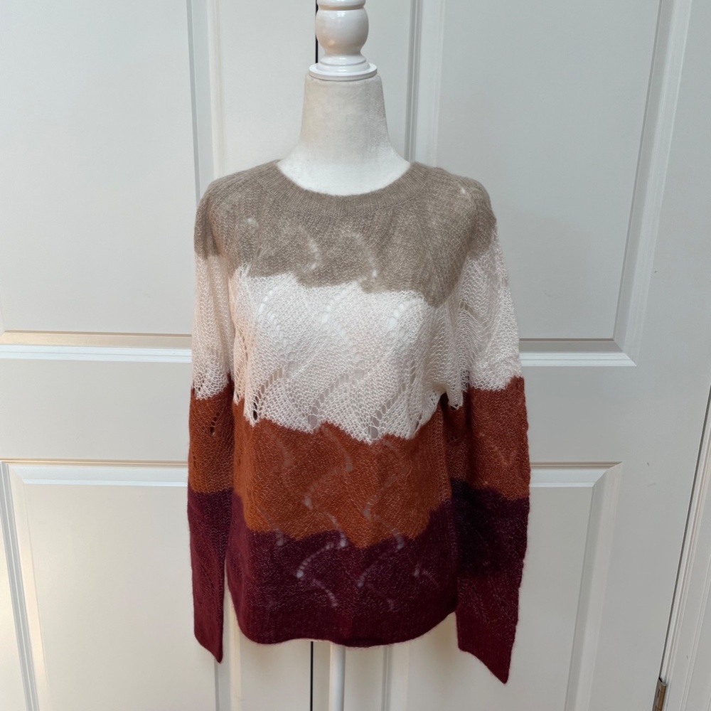 Striped Wave Stitch Cashmere and Silk-blend Sweater from AUTUMN CASHMERE - Picture 5 of 10